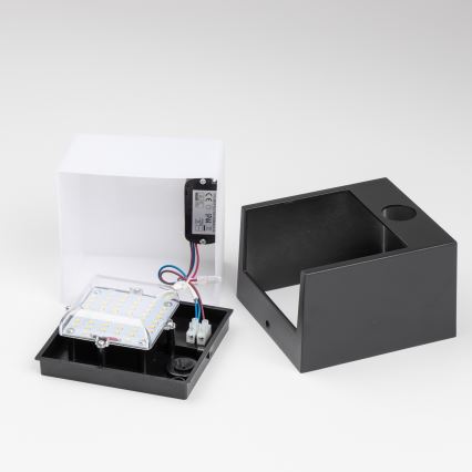 Brilagi - Зовнішній настінний світильник з LED і сенсором TERNI LED/12W/230V чорний IP44