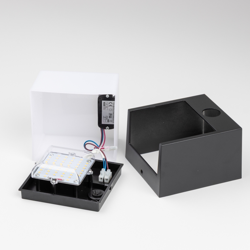 Brilagi - Зовнішній настінний світильник з LED і сенсором TERNI LED/12W/230V чорний IP44