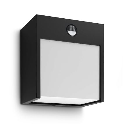 Brilagi - Зовнішній настінний світильник з LED і сенсором TERNI LED/12W/230V чорний IP44