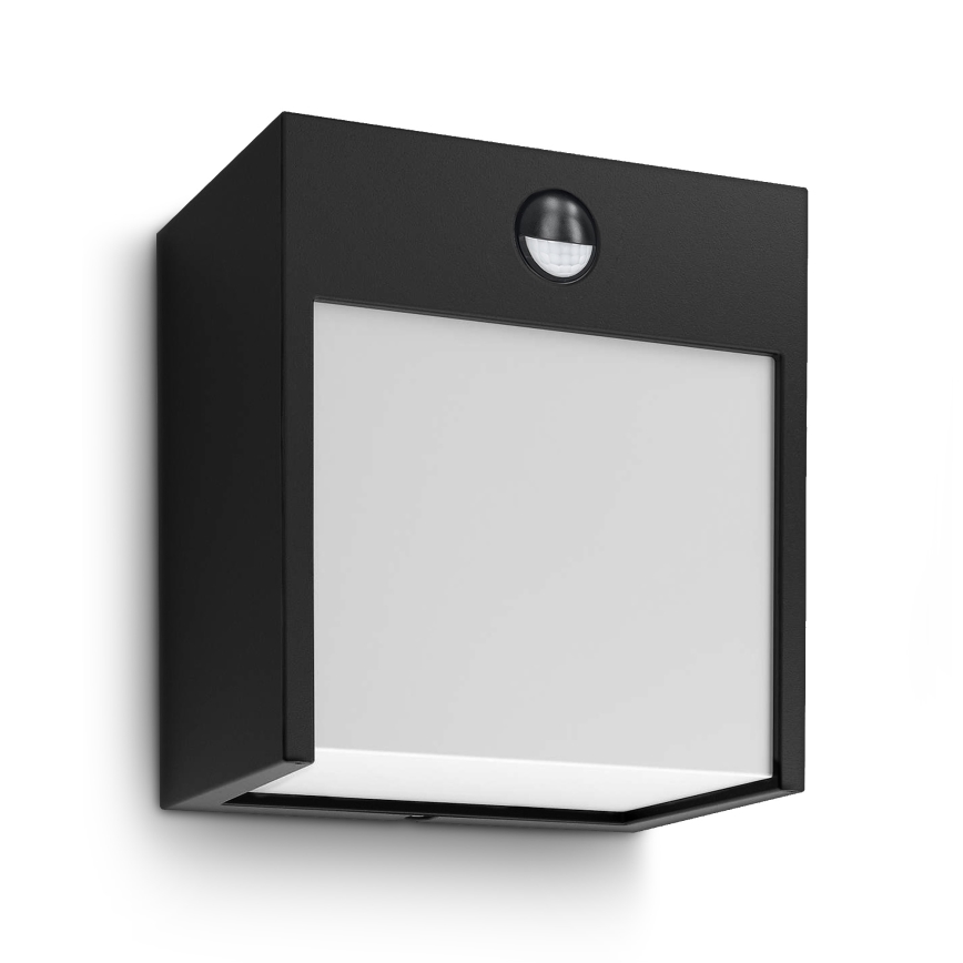 Brilagi - Зовнішній настінний світильник з LED і сенсором TERNI LED/12W/230V чорний IP44