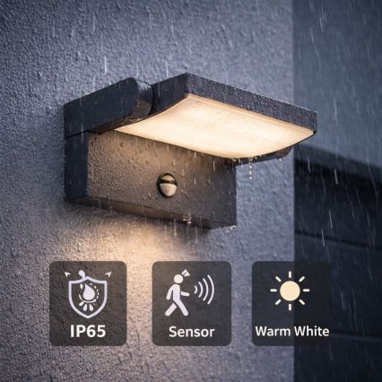 Brilagi - LED зовнішній настінний світильник з датчиком ANKLE LED/18W/230V 3000K IP65 антрацит