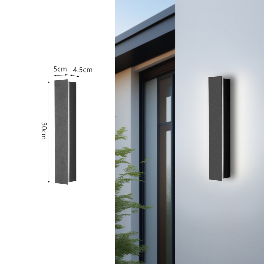 Brilagi - LED зовнішній настінний світильник LINEAR LED/8W/230V 3000K IP65 30 cm антрацит