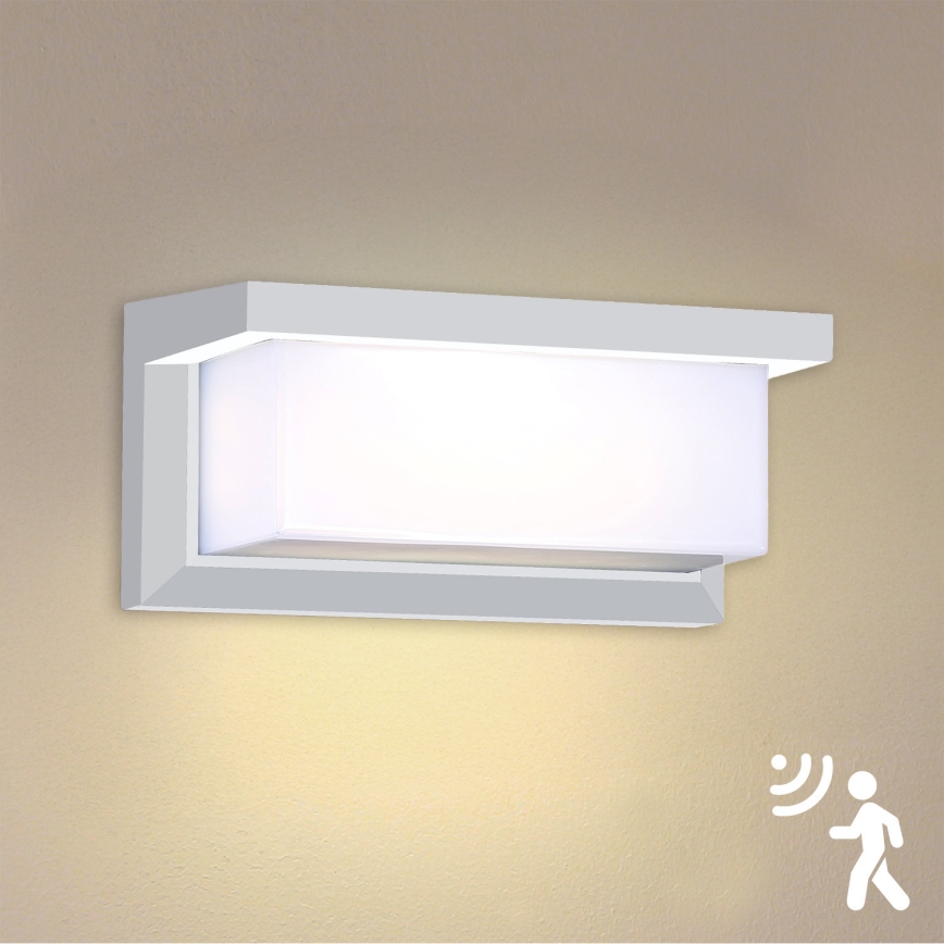 Brilagi - LED Вуличний настінний світильник з датчиком BRICKY LED/12W/230V білий IP54