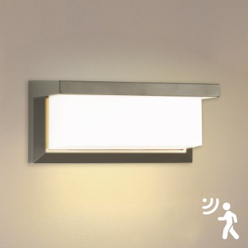 Brilagi - LED Вуличний настінний світильник з датчиком BRICKY LED/12W/230V сірий IP54