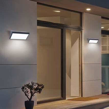Brilagi - LED Вуличний настінний світильник з датчиком TRIANGLE LED/20W/230V антрацит IP65