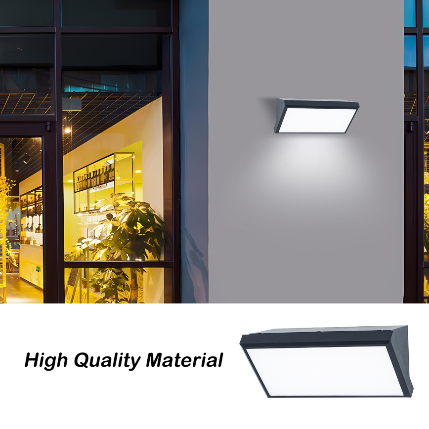 Brilagi - LED Вуличний настінний світильник з датчиком TRIANGLE LED/20W/230V антрацит IP65