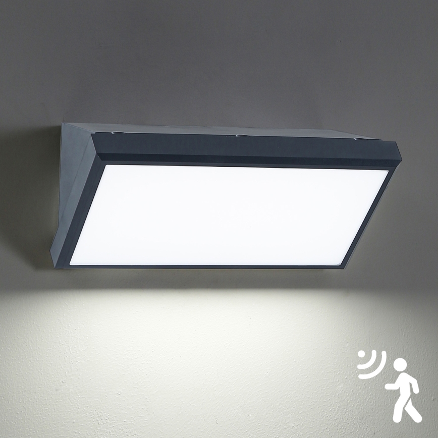 Brilagi - LED Вуличний настінний світильник з датчиком TRIANGLE LED/20W/230V антрацит IP65