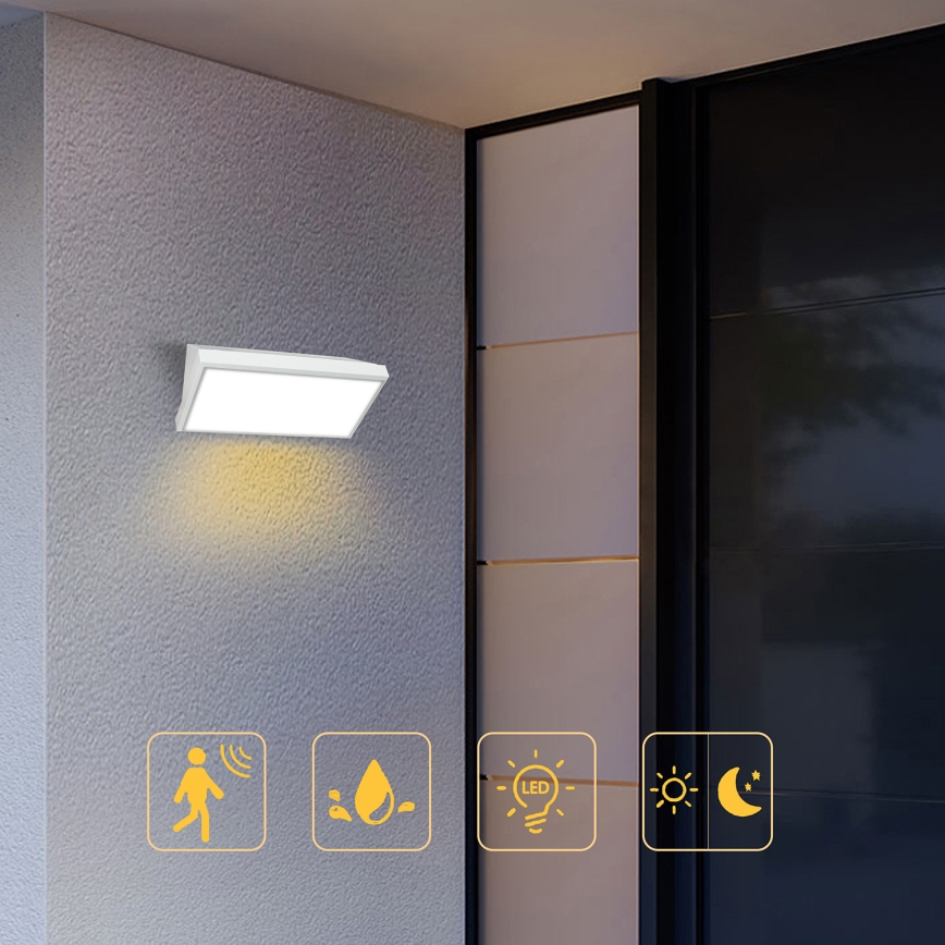 Brilagi - LED Вуличний настінний світильник з датчиком TRIANGLE LED/20W/230V білий IP65