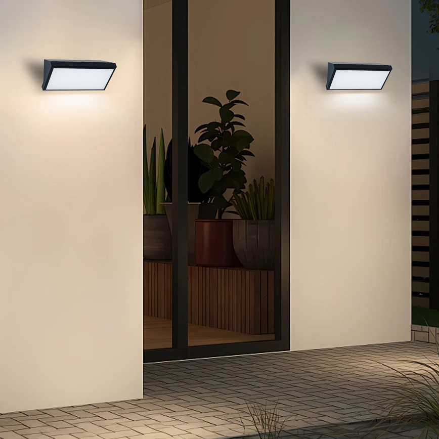 Brilagi - LED Вуличний настінний світильник з датчиком TRIANGLE LED/20W/230V чорний IP65