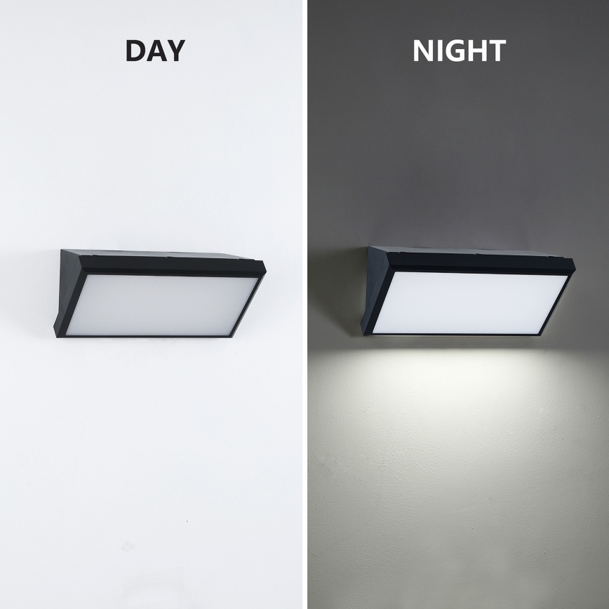 Brilagi - LED Вуличний настінний світильник з датчиком TRIANGLE LED/20W/230V чорний IP65