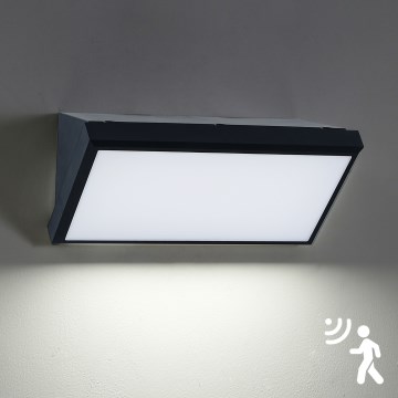 Brilagi - LED Вуличний настінний світильник з датчиком TRIANGLE LED/20W/230V чорний IP65
