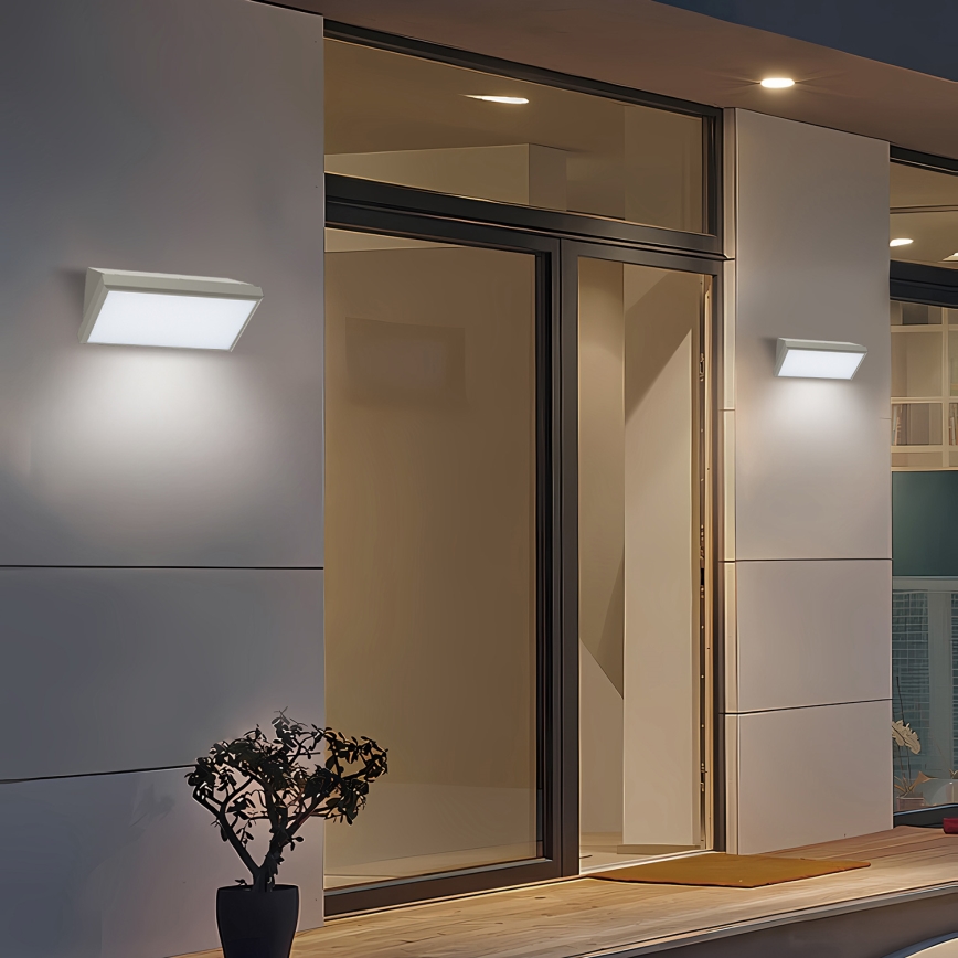 Brilagi - LED Вуличний настінний світильник з датчиком TRIANGLE LED/20W/230V сірий IP65