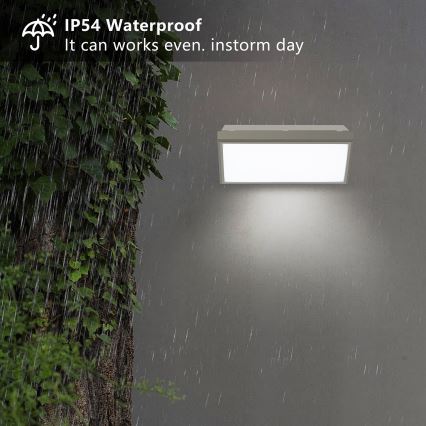 Brilagi - LED Вуличний настінний світильник з датчиком TRIANGLE LED/20W/230V сірий IP65