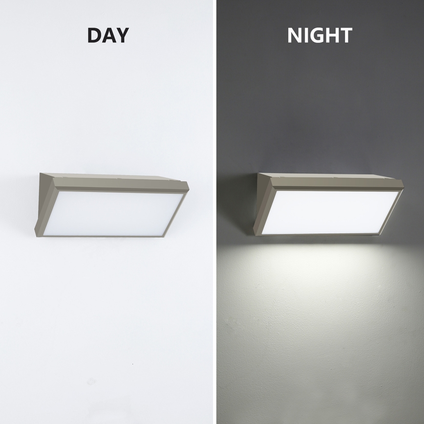 Brilagi - LED Вуличний настінний світильник з датчиком TRIANGLE LED/20W/230V сірий IP65