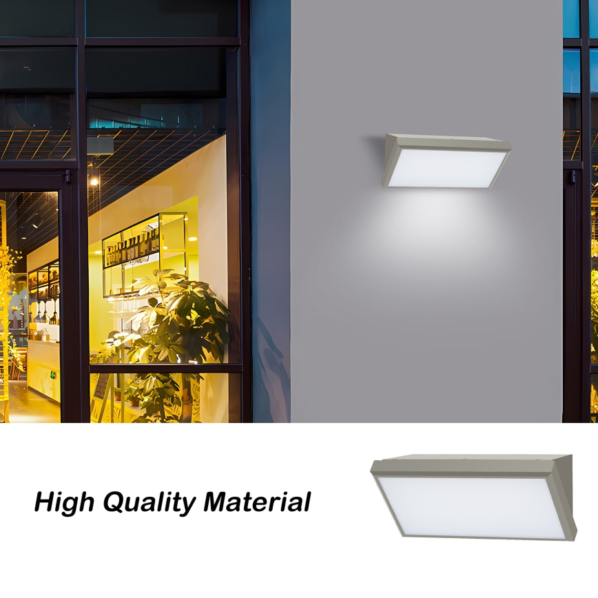 Brilagi - LED Вуличний настінний світильник з датчиком TRIANGLE LED/20W/230V сірий IP65