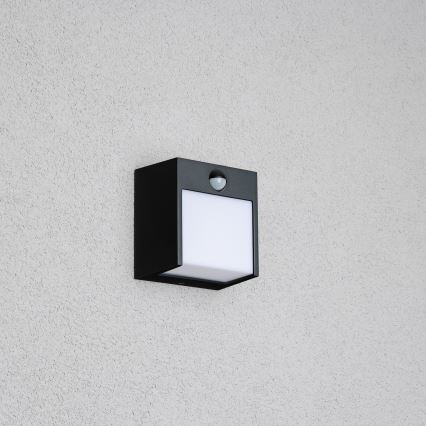 Brilagi - Зовнішній настінний світильник з LED і сенсором TERNI LED/12W/230V чорний IP44