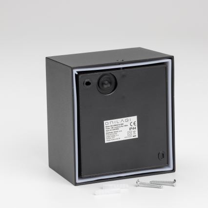 Brilagi - Зовнішній настінний світильник з LED і сенсором TERNI LED/12W/230V чорний IP44