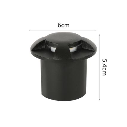 Brilagi - LED вуличний вбудований світильник для проїзду GROUNDRAY LED/1W/230V чорний IP67