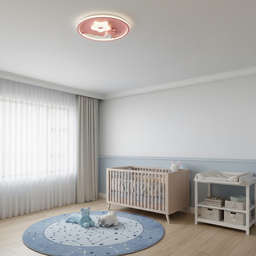 Brilagi - LED дитячий стельовий світильник BUNNY з регулюванням яскравості LED/83W/230V 3000-6000K діаметр 49 см + пульт дистанційного керування