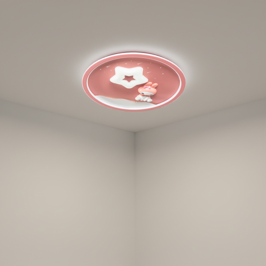 Brilagi - LED дитячий стельовий світильник BUNNY з регулюванням яскравості LED/83W/230V 3000-6000K діаметр 49 см + пульт дистанційного керування