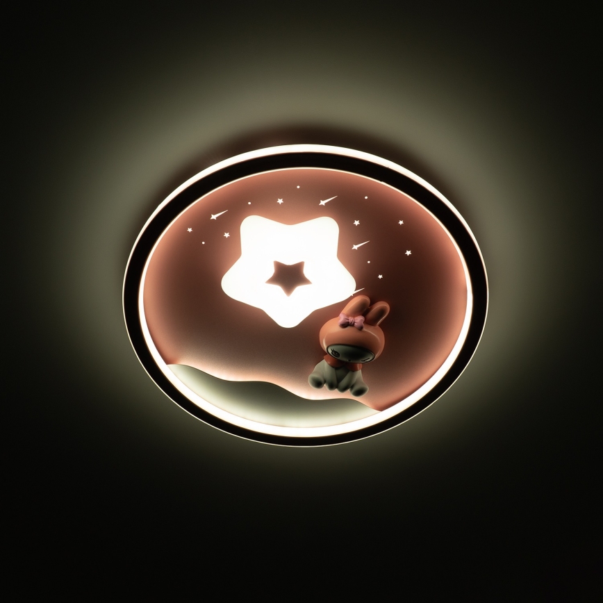 Brilagi - LED дитячий стельовий світильник BUNNY з регулюванням яскравості LED/83W/230V 3000-6000K діаметр 49 см + пульт дистанційного керування