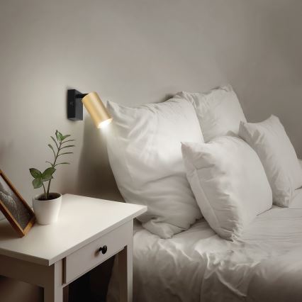 Brilagi - LED регульований настінний точковий світильник SELE 1xGU10/6,5W/230V 2700-6500K чорний/золотий