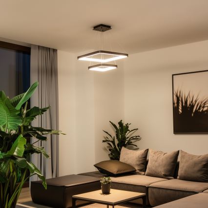 Brilagi - LED димована люстра на тросі FALCON SLIM LED/78W/230V 3000-6500K 50x50 cm чорна + пульт дистанційного керування