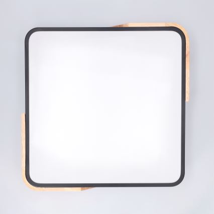 BRILAGI - LED стельовий світильник з регулюванням яскравості PILANA LED/48W/230V 3000-6500K дуб/чорний 42x42 cm + дистанційне керування