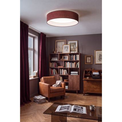 Brilagi - LED регульований стельовий світильник VELVET SMART VARI LED/36W/230V 3000-6500K діам. 55 см бордовий + пульт дистанційного керування