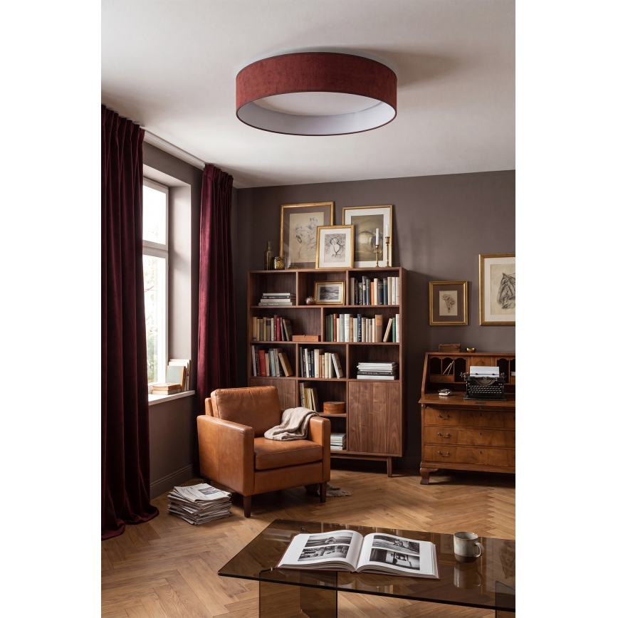 Brilagi - LED регульований стельовий світильник VELVET SMART VARI LED/36W/230V 3000-6500K діам. 55 см бордовий + пульт дистанційного керування
