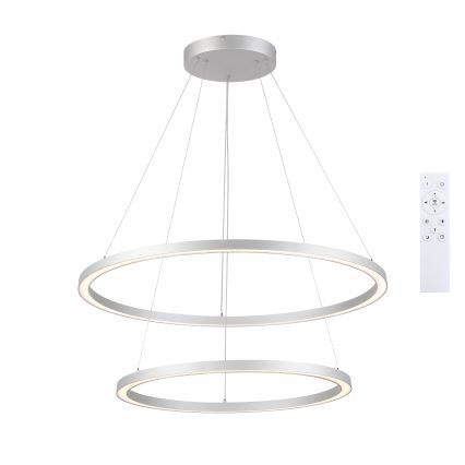 Brilagi - регульована LED-люстра на тросі PORTOFINO LED/98W/230V 3000-6000K, діаметр 80 см, срібляста + пульт дистанційного керування