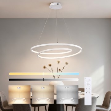 Brilagi - LED-затемнювана люстра на тросі TWISTER LED/75W/230V 3000-6000K діам. 70 см біла + пульт дистанційного керування
