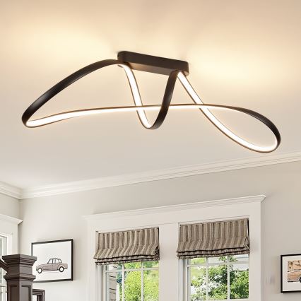 Brilagi - LED регульована накладна люстра TWISTER LED/60 Вт/230 В 3000-6000K чорна + пульт дистанційного керування