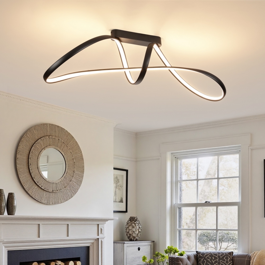 Brilagi - LED регульована накладна люстра TWISTER LED/60 Вт/230 В 3000-6000K чорна + пульт дистанційного керування