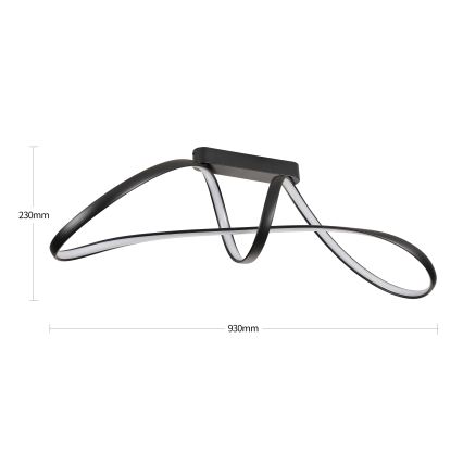 Brilagi - LED регульована накладна люстра TWISTER LED/60 Вт/230 В 3000-6000K чорна + пульт дистанційного керування