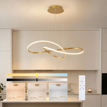 Brilagi - LED затемнювана підвісна люстра на тросі INFINITY LED/80W/230V 3000-6000K 80x80 cm золота + з пультом дистанційного керування