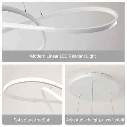 BRILAGI - LED затемнювана люстра на тросі INFINITY LED/80W/230V 3000-6000K 80x80 cm біла + з дистанційним пультом