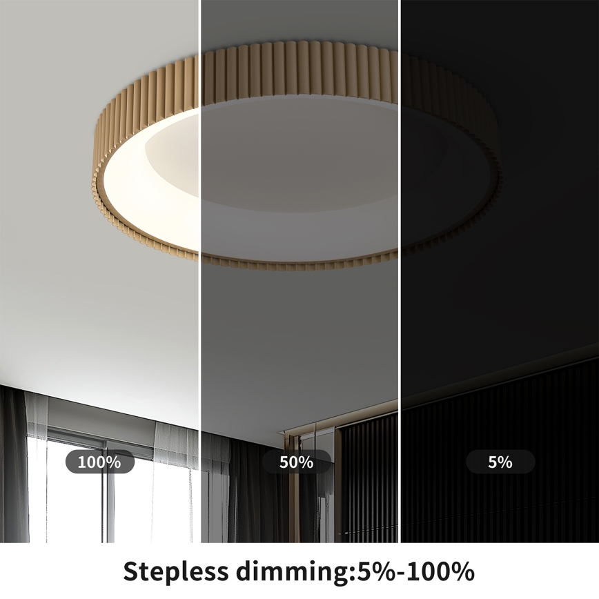 Brilagi - LED-стельовий світильник FALCON MODERN з регулюванням яскравості, 54 Вт, 230 В, 3000–6500 К, 60 см, бежевий + пульт дистанційного керування