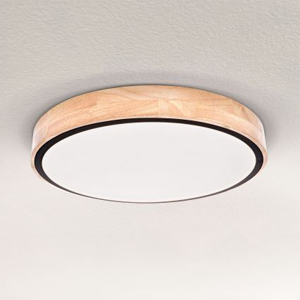 Brilagi - LED стельовий світильник GLORIA, зі змінною яскравістю, 48 Вт/230 В, 3000–6500 К, дуб, діаметр 40 см + пульт дистанційного керування