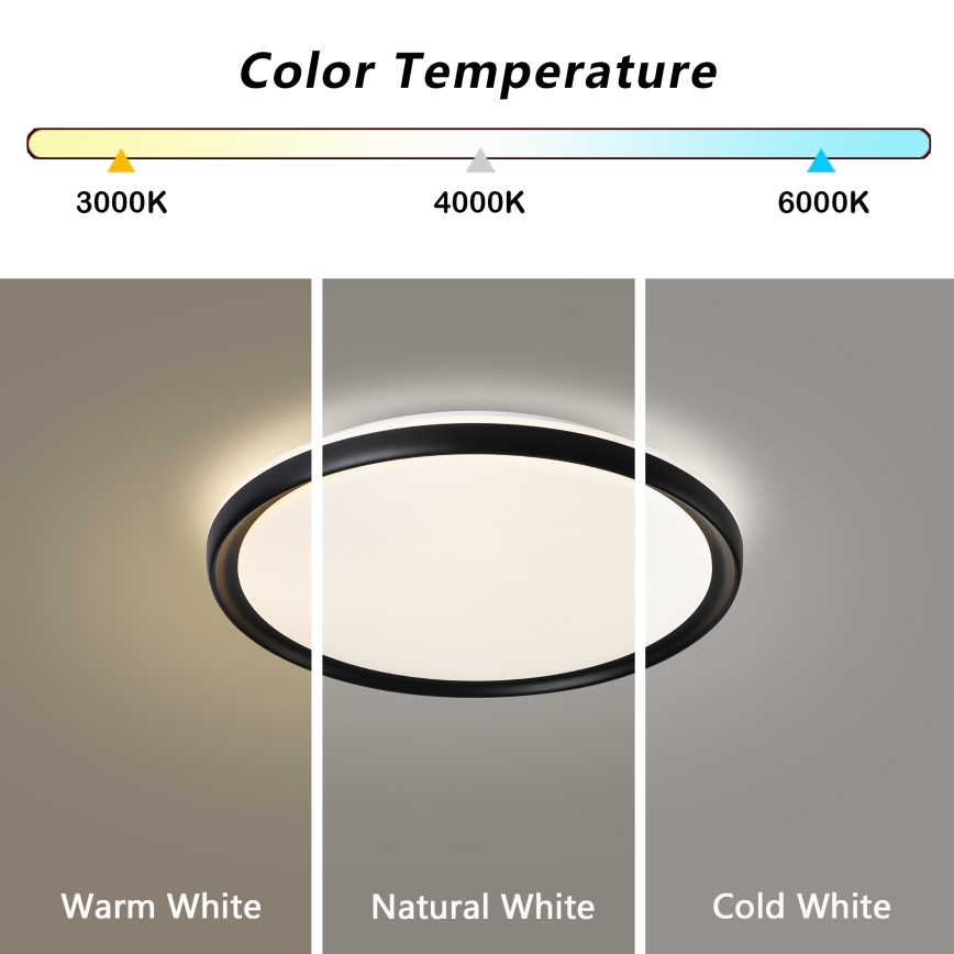 Brilagi - димований стельовий LED-світильник RIVO LED/72W/230V 3000-6000K чорний, діам. 50 см + пульт дистанційного керування