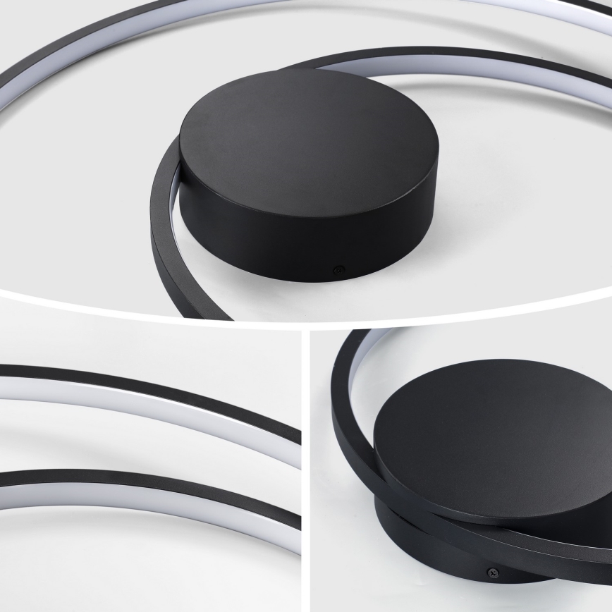 Brilagi - димований стельовий світлодіодний світильник TWISTER LED/48W/230V 3000-6000K діаметр 50 см чорний + пульт дистанційного керування