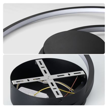 Brilagi - димований стельовий світлодіодний світильник TWISTER LED/48W/230V 3000-6000K діаметр 50 см чорний + пульт дистанційного керування