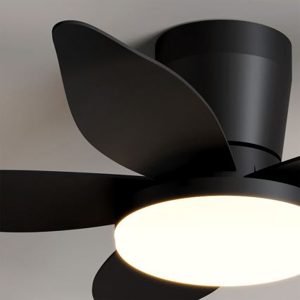 Brilagi - Стельовий вентилятор з LED-підсвічуванням і регульованою яскравістю LED/32W/230V 3000-6500K діам. 95 см чорний + пульт дистанційного керування