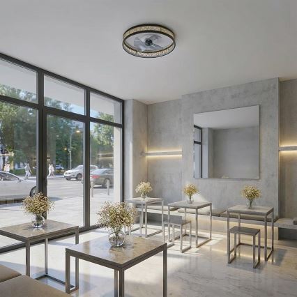 Brilagi - затемнюваний стельовий вентилятор LED/34W/230V 50 cm чорний/золотий + дистанційне керування