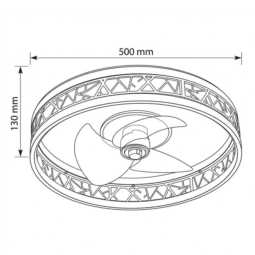 Brilagi - затемнюваний стельовий вентилятор LED/34W/230V 50 cm чорний/золотий + дистанційне керування