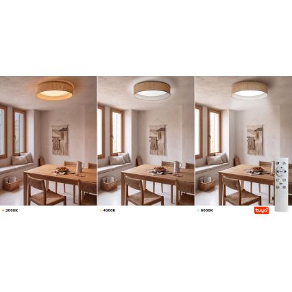 Brilagi - Регульований LED стельовий світильник VELVET SMARTIX STARS LED/36W/230V 3000-6000K, діам. 55 см, бежевий, Wi-Fi Tuya Beacon + пульт дистанційного керування