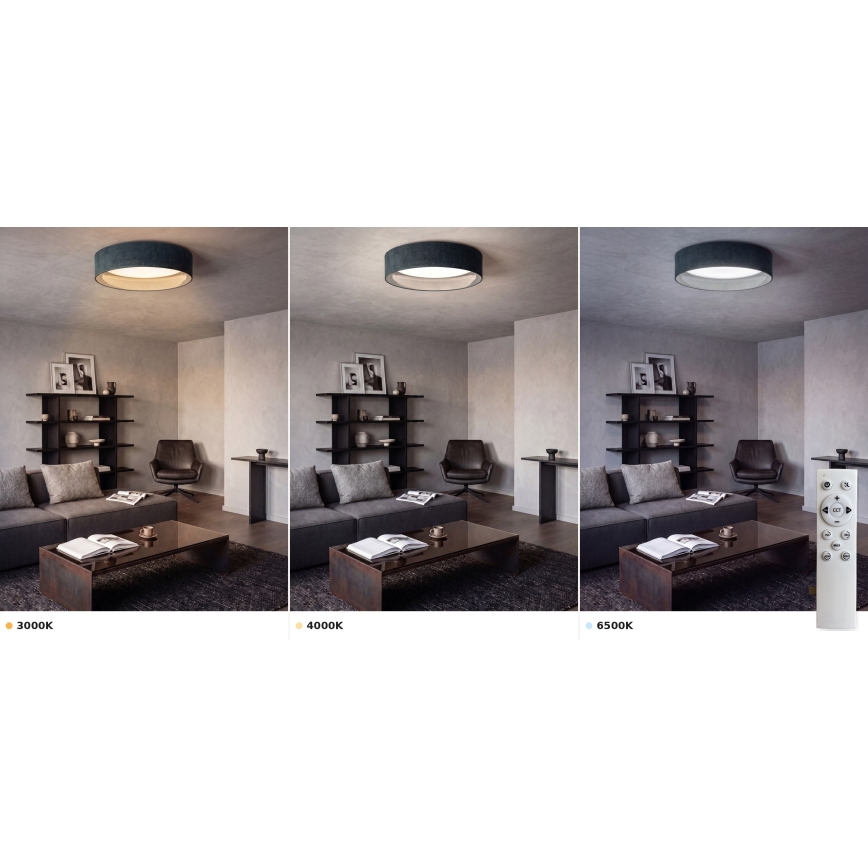 Brilagi - LED стельовий світильник з регульованою яскравістю VELVET SMART VARI LED/36W/230V 3000-6500K діам. 55 см зелений + пульт дистанційного керування
