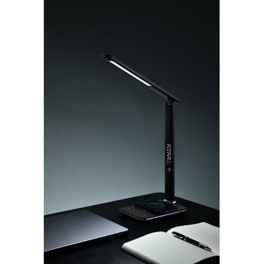 Brilagi - регульована LED настільна лампа з бездротовою зарядкою QI та USB REGINA LED/8,5W/230V чорна