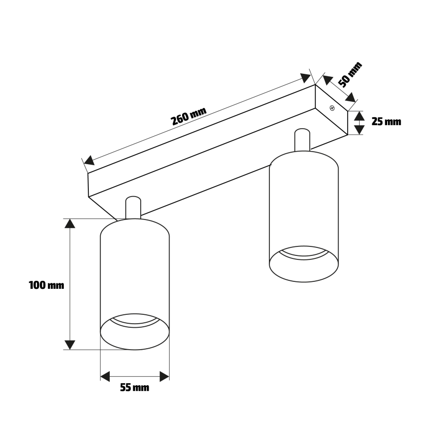 Brilagi - LED RGBW точковий світильник з регульованою яскравістю SELE GOLDEN 2xGU10/6,5W/230V 2700-6500K чорний/золотий