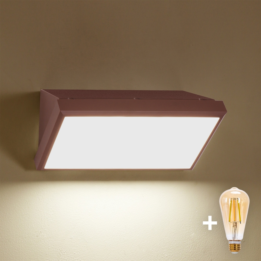 Brilagi - LED затемнюваний вуличний настінний світильник TRIANGLE 1xE27/6W/230V 2700-6500K IP65 коричневий